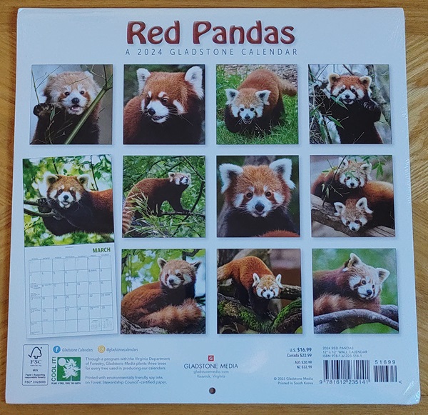 Photos of Red Pandas 2024 Wall Calendar Gladstone Media