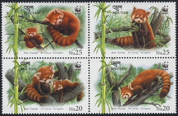 2009 Bhutan Red Pandas Postage Stamps